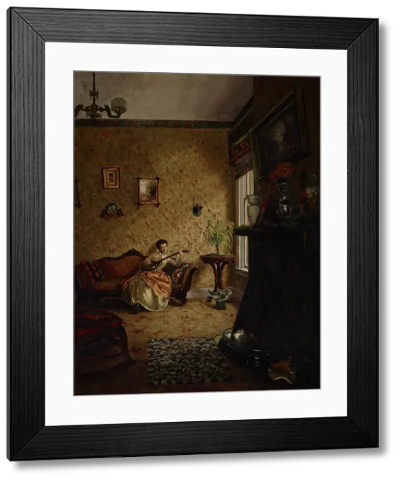 Framed Print : In the Parlor, 1885. Creator: Charles Conner Framed Print : In the Parlor, 1885. Creator: Charles Conner