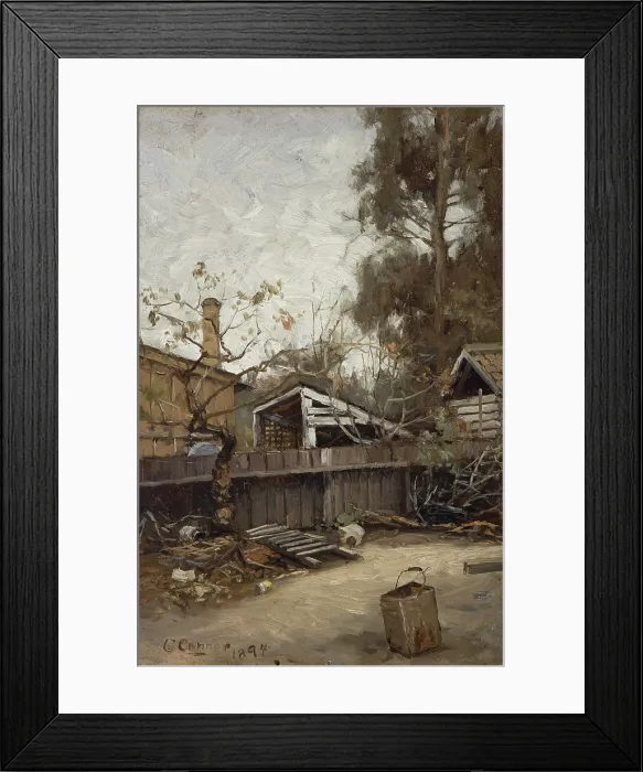 Framed Print : A California Back Yard, 1894. Creator: Charles Conner Framed Print : A California Back Yard, 1894. Creator: Charles Conner
