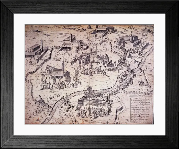 Framed Print : Pictorial map of Rome, 1575, (1890s). Creator: Unknown Framed Print : Pictorial map of Rome, 1575, (1890s). Creator: Unknown