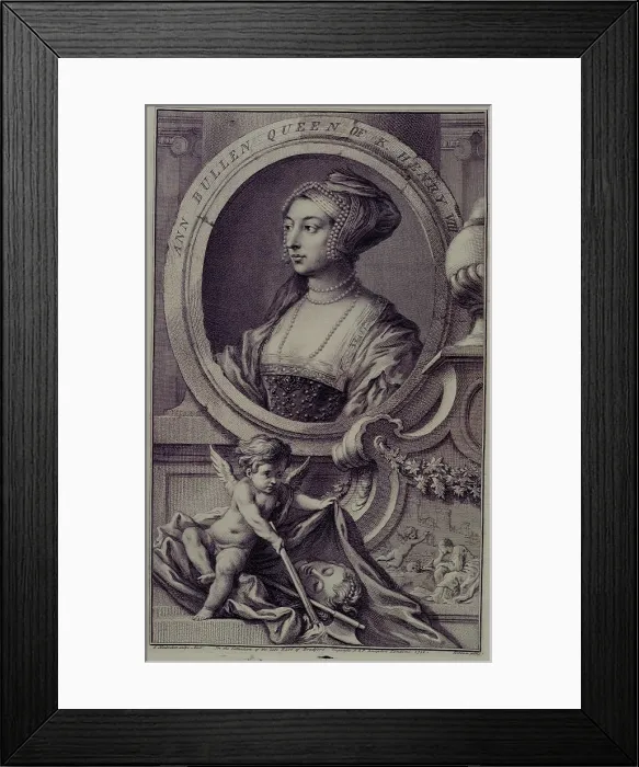 Framed Print : Ann Bullen Queen of K. Henry VIII, c1743-c1751. Creators: Jacobus Houbraken, George Vertue Framed Print : Ann Bullen Queen of K. Henry VIII, c1743-c1751. Creators: Jacobus Houbraken, George Vertue