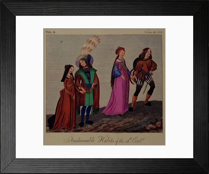 Framed Print : Fashionable habits of the 15th Century, 1842. Creator: Unknown. Fashionable habits of the 15th Century, 1842. Creator: Unknown Framed Print : Fashionable habits of the 15th Century, 1842. Creator: Unknown. Fashionable habits of the 15th Century, 1842. Creator: Unknown