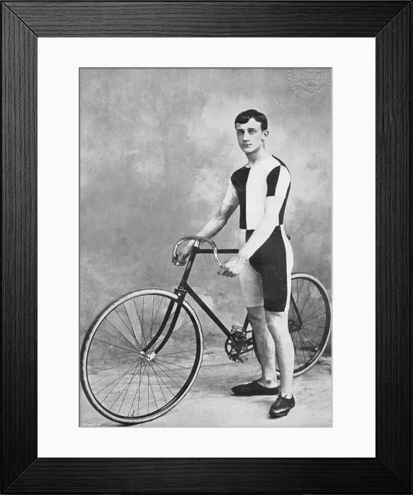 Framed Print : Portrait of the cyclist T Osborne, 1896. Creators: T Osborne, RW Thomas Framed Print : Portrait of the cyclist T Osborne, 1896. Creators: T Osborne, RW Thomas