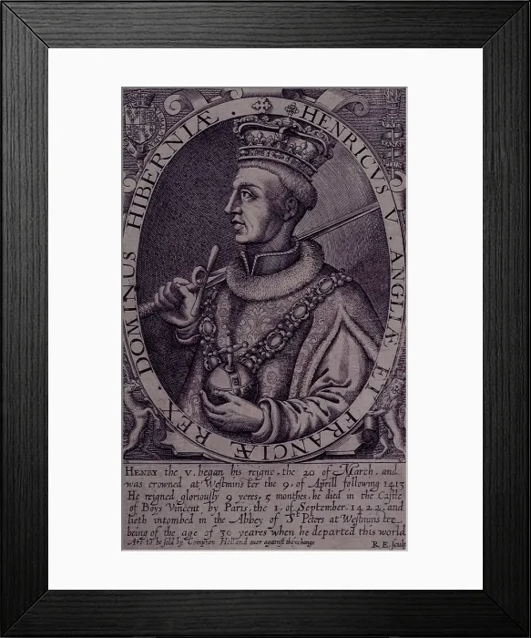 Framed Print : Portrait of Henry V, 1618. Creator: Renold Elstrack Framed Print : Portrait of Henry V, 1618. Creator: Renold Elstrack