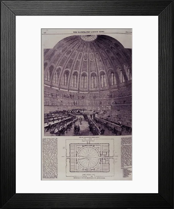 Framed Print : The new Reading Room, British Museum, 1857. Creator: Unknown Framed Print : The new Reading Room, British Museum, 1857. Creator: Unknown