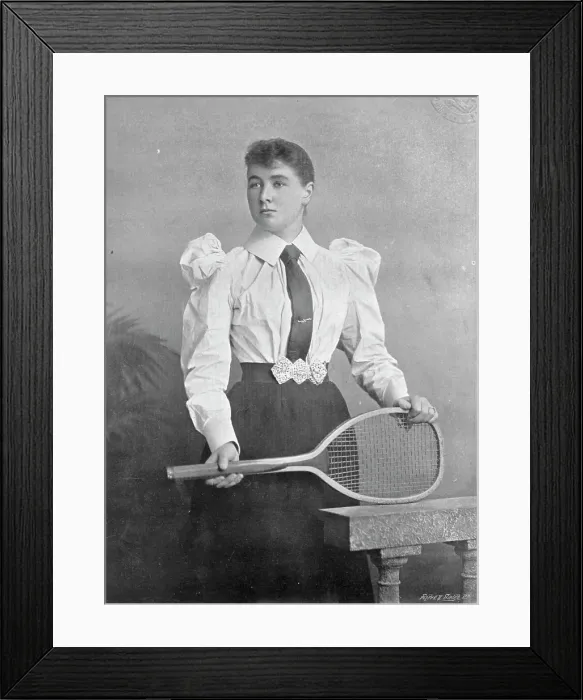 Framed Print : Portrait of the lawn tennis player Miss C Cooper, 1896. Creator: RE Ruddock Framed Print : Portrait of the lawn tennis player Miss C Cooper, 1896. Creator: RE Ruddock