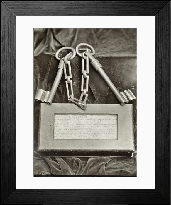 Framed Print : The ancient keys of Lancaster Castle, Lancashire, 1851. Creator: Unknown Framed Print : The ancient keys of Lancaster Castle, Lancashire, 1851. Creator: Unknown