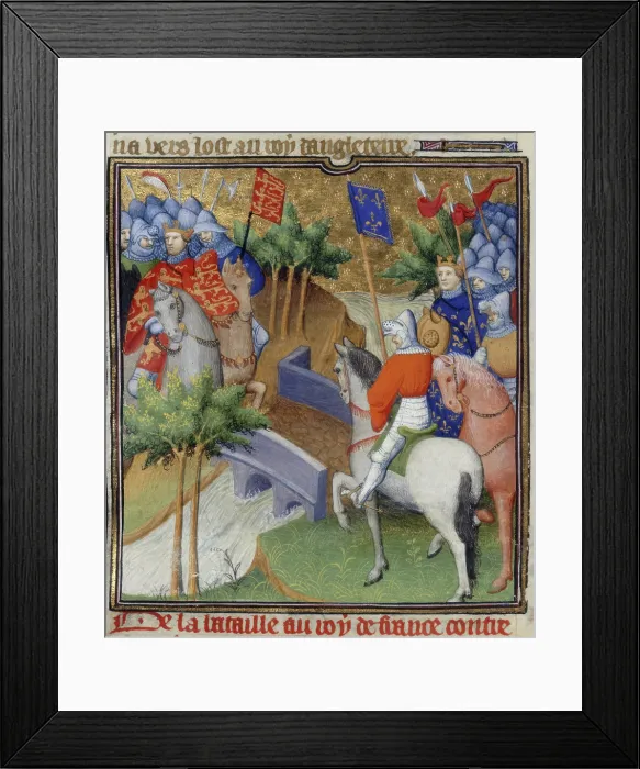 Framed Print : England and France at war, c1415. Creator: Workshop of the Boucicaut Master Framed Print : England and France at war, c1415. Creator: Workshop of the Boucicaut Master