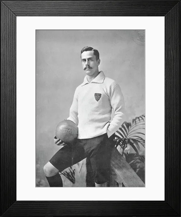 Framed Print : Portrait of the goalkeeper WR Moon, 1896. Creator: Symmons & Thiele Framed Print : Portrait of the goalkeeper WR Moon, 1896. Creator: Symmons & Thiele