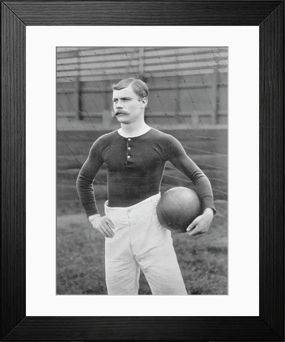 Framed Print : Portrait of the Millwall Athletic footballer A Geddes, 1896. Creator: Symmons & Thiele