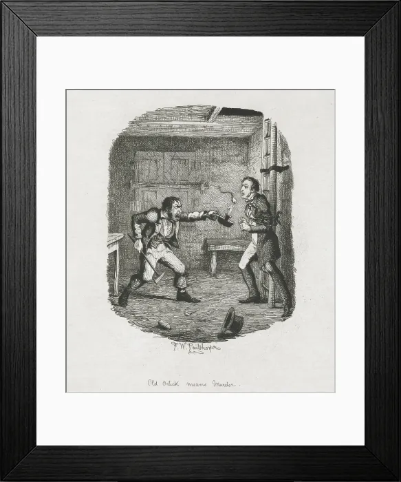 Framed Print : Old Orlick means murder - Great Expectations, 1885. Creator: Frederick William Pailthorpe Framed Print : Old Orlick means murder - Great Expectations, 1885. Creator: Frederick William Pailthorpe