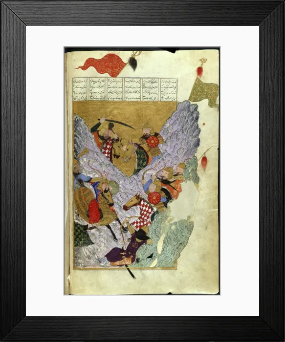 Framed Print : Chingiz Khan in battle, 1397-98. Creator: Unknown Framed Print : Chingiz Khan in battle, 1397-98. Creator: Unknown