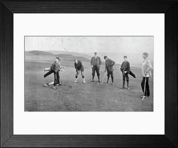 Framed Print : Golfers at The Winchester Golf Links, 1896. Creator: RW Thomas Framed Print : Golfers at The Winchester Golf Links, 1896. Creator: RW Thomas