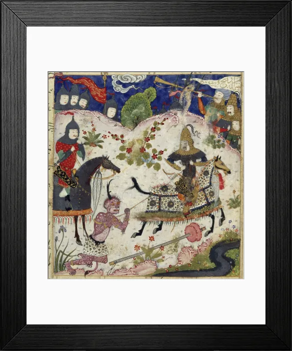 Framed Print : Iskandar lassoes a demon, 1505. Creator: Unknown Framed Print : Iskandar lassoes a demon, 1505. Creator: Unknown