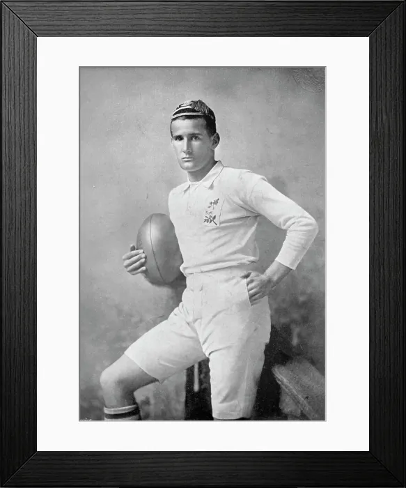 Framed Print : Portrait of the rugby player E Field, 1896. Creator: Symmons & Thiele Framed Print : Portrait of the rugby player E Field, 1896. Creator: Symmons & Thiele