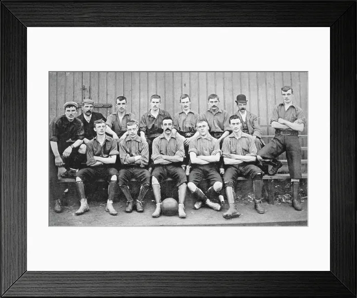 Framed Print : Group portrait of Burslem Port Vale football team, 1896. Creator: Symmons & Thiele Framed Print : Group portrait of Burslem Port Vale football team, 1896. Creator: Symmons & Thiele
