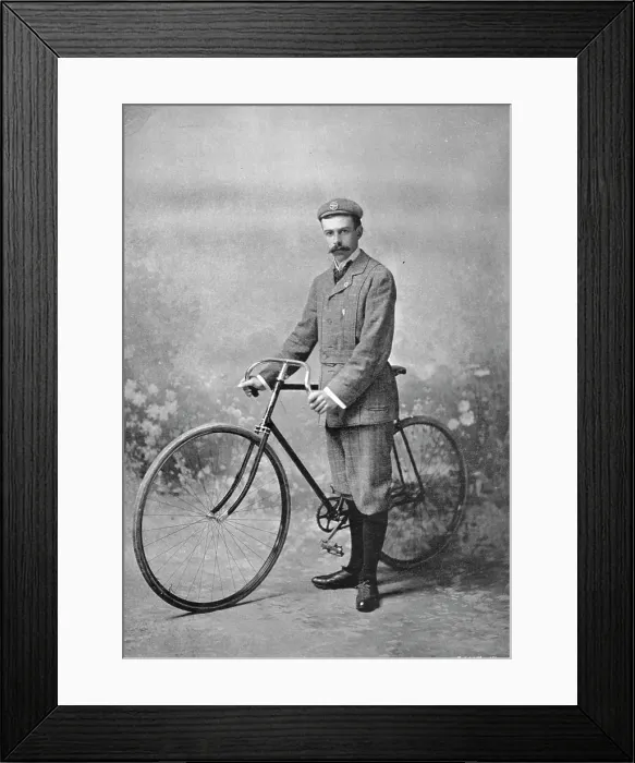 Framed Print : Portrait of the cyclist AW Horton, 1896. Creator: Symmons & Thiele Framed Print : Portrait of the cyclist AW Horton, 1896. Creator: Symmons & Thiele