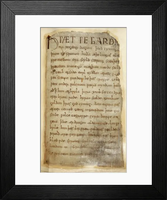 Framed Print : The beginning of Beowulf, c1000. Creator: Unknown Framed Print : The beginning of Beowulf, c1000. Creator: Unknown