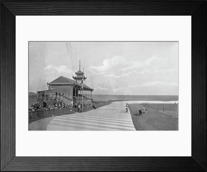 Framed Print : The Catford Track (cycling track), 1896. Creator: RW Thomas Framed Print : The Catford Track (cycling track), 1896. Creator: RW Thomas
