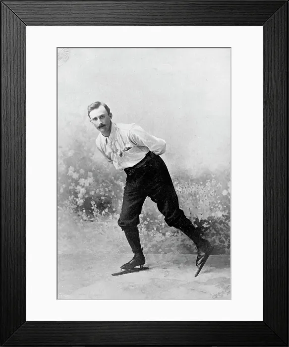 Framed Print : Portrait of the skater F Hiam, 1896. Creator: Symmons & Thiele Framed Print : Portrait of the skater F Hiam, 1896. Creator: Symmons & Thiele
