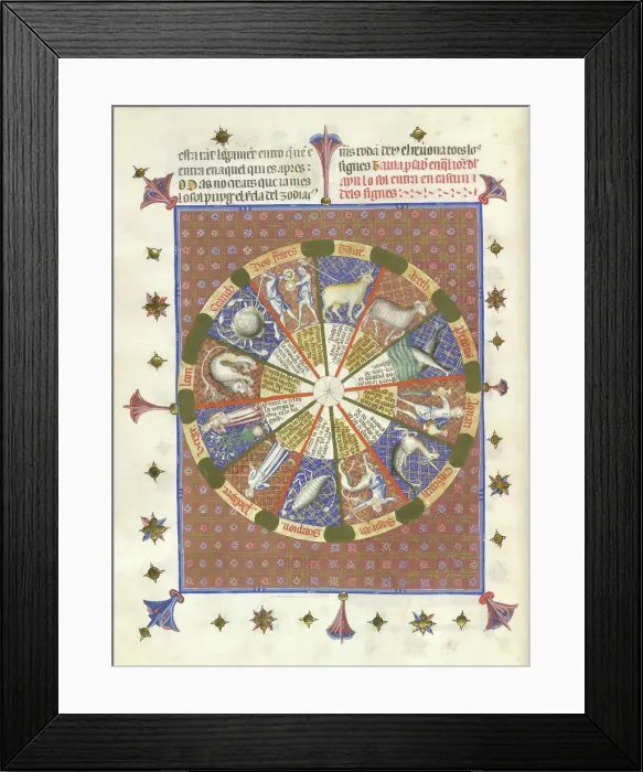 Framed Print : The The Zodiac, last quarter of 14th century. Creator: Unknown Framed Print : The The Zodiac, last quarter of 14th century. Creator: Unknown