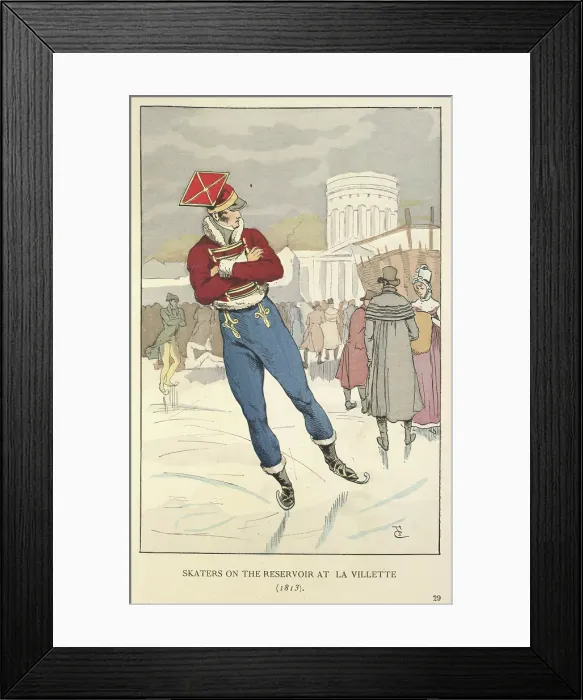 Framed Print : Skating at La Villete, 1898. Creator: Unknown Framed Print : Skating at La Villete, 1898. Creator: Unknown