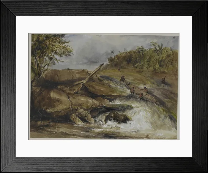 Framed Print : View of a cataract, Karamata, 1842-43. Creator: Edward Alfred Goodall Framed Print : View of a cataract, Karamata, 1842-43. Creator: Edward Alfred Goodall