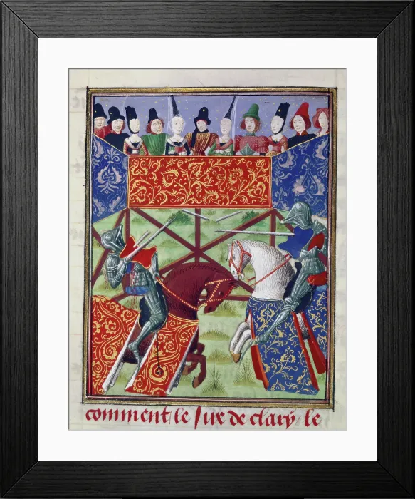 Framed Print : French knights jousting, 1470-1475. Creator: Unknown Framed Print : French knights jousting, 1470-1475. Creator: Unknown