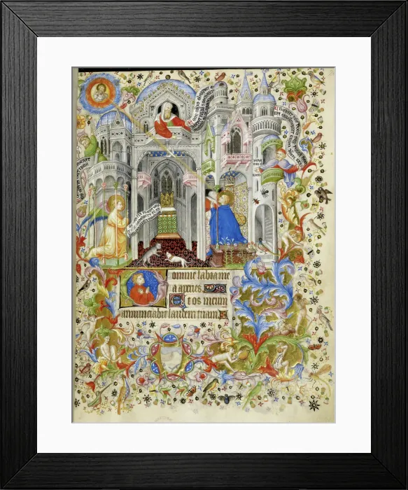 Framed Print : The Annunciation, c1407. Creator: Master of the Brussels Initials Framed Print : The Annunciation, c1407. Creator: Master of the Brussels Initials