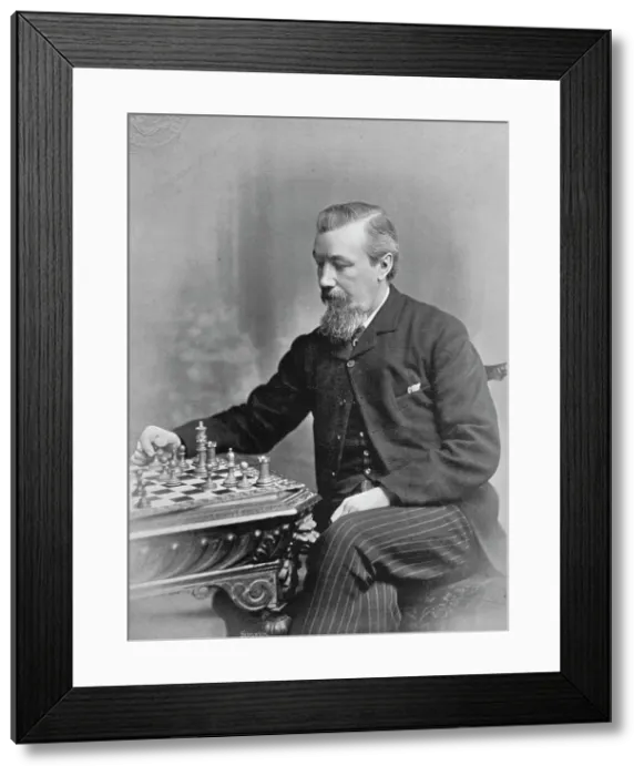 Framed Print : Portrait of the chess player Joseph Henry Blackburne, 1896. Creator: George Bradshaw Framed Print : Portrait of the chess player Joseph Henry Blackburne, 1896. Creator: George Bradshaw