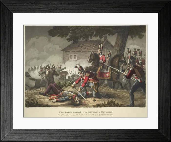 Framed Print : The Horse Guards at the Battle of Waterloo, 1819. Creator: Matthew Dubourg Framed Print : The Horse Guards at the Battle of Waterloo, 1819. Creator: Matthew Dubourg