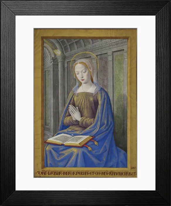 Framed Print : The Virgin Mary receiving the Annunciation, c1500. Creator: Jean Bourdichon Framed Print : The Virgin Mary receiving the Annunciation, c1500. Creator: Jean Bourdichon