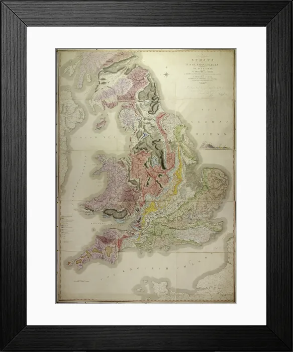 Framed Print : William Smith's geological map of 1815, called A Delineation of the Strata of England and Wales, wit Creator: William Smith. William Smith's geological map of 1815, called A Delineation of the Strata of England and Wales Framed Print : William Smith's geological map of 1815, called A Delineation of the Strata of England and Wales, wit Creator: William Smith. William Smith's geological map of 1815, called A Delineation of the Strata of England and Wales