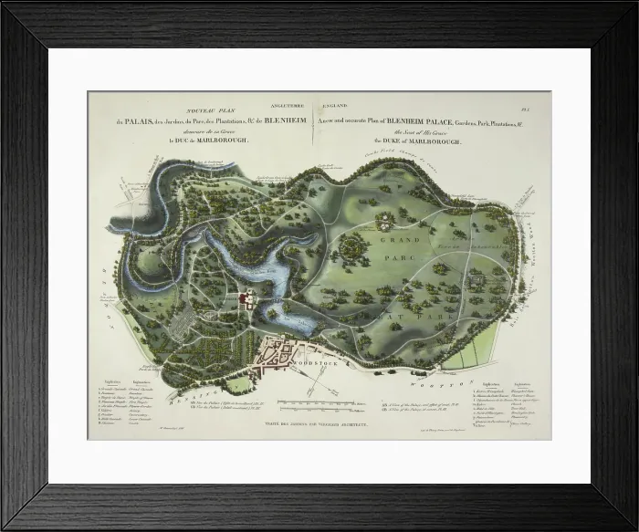 Framed Print : A new and accurate plan of Blenheim Palace, 1835. Creator: Unknown Framed Print : A new and accurate plan of Blenheim Palace, 1835. Creator: Unknown