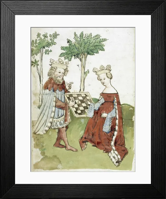 Framed Print : King and queen playing chess, 15th century. Creator: Unknown Framed Print : King and queen playing chess, 15th century. Creator: Unknown