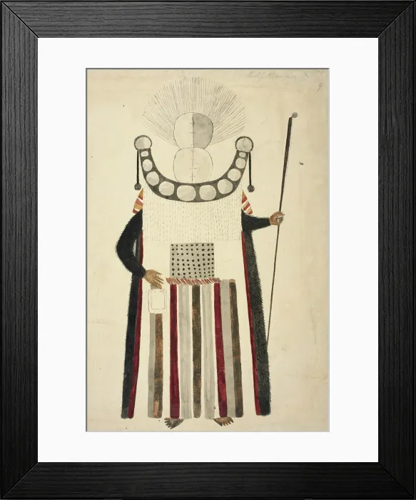 Framed Print : A Chief Mourner of Tahiti, 1769. Creators: Alexander Buchan, John Frederick Miller Framed Print : A Chief Mourner of Tahiti, 1769. Creators: Alexander Buchan, John Frederick Miller