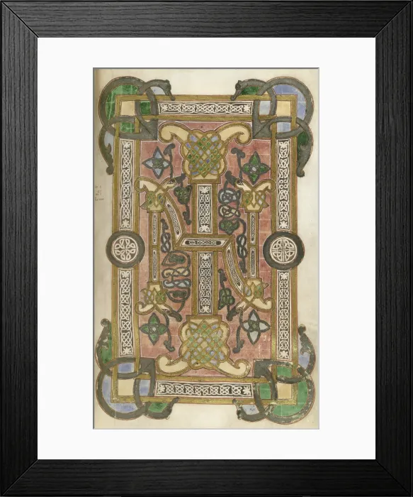 Framed Print : Beginning of the Gospel of St John, with initials I and N... 2nd half of 9th century. Creator: Unknown Framed Print : Beginning of the Gospel of St John, with initials I and N... 2nd half of 9th century. Creator: Unknown