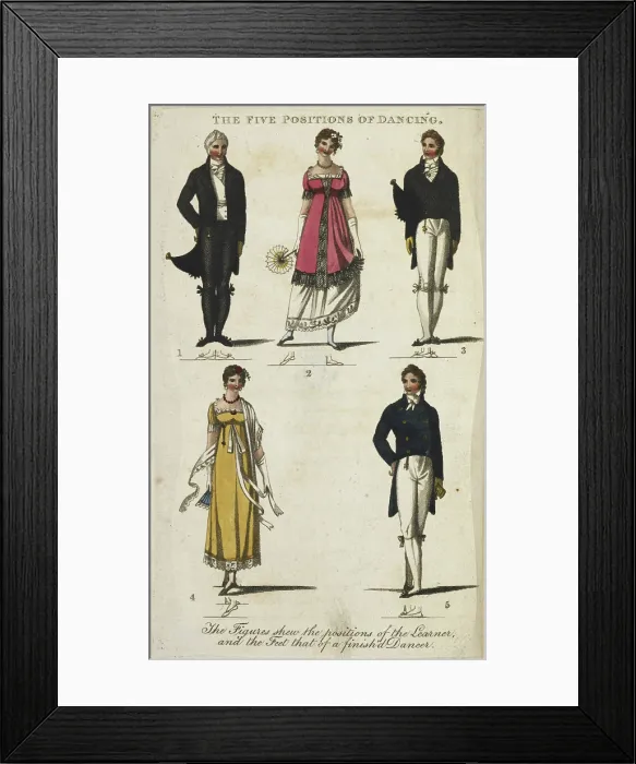 Framed Print : The five positions of dancing, 1811. Creator: John Berryman Framed Print : The five positions of dancing, 1811. Creator: John Berryman