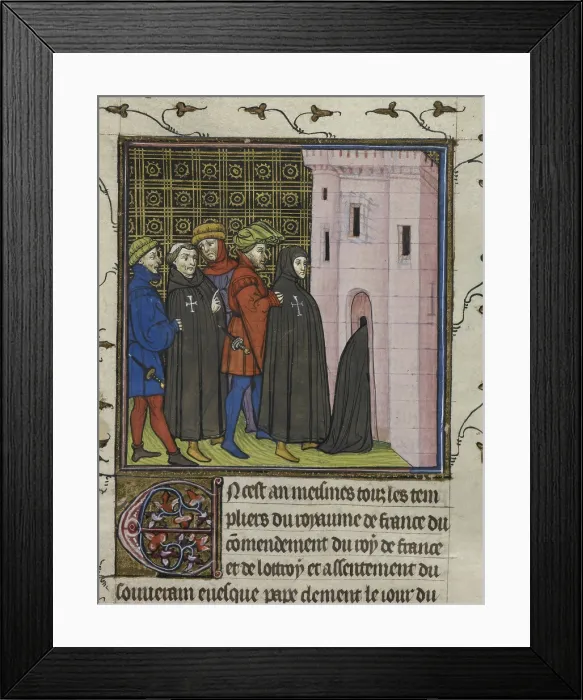 Framed Print : Arrest of the Templars, end of 14th century. Creator: Unknown