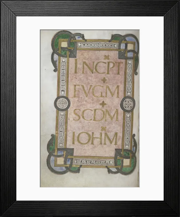 Framed Print : Incipit to St John's Gospel, 2nd half 9th century. Creator: Unknown. Incipit to St John's Gospel, 2nd half 9th century. Creator: Unknown