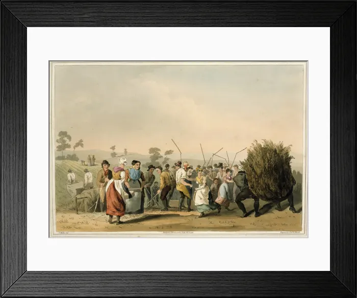 Framed Print : Rape threshing, 1814. Creators: Daniel Havell, Robert Havell Framed Print : Rape threshing, 1814. Creators: Daniel Havell, Robert Havell