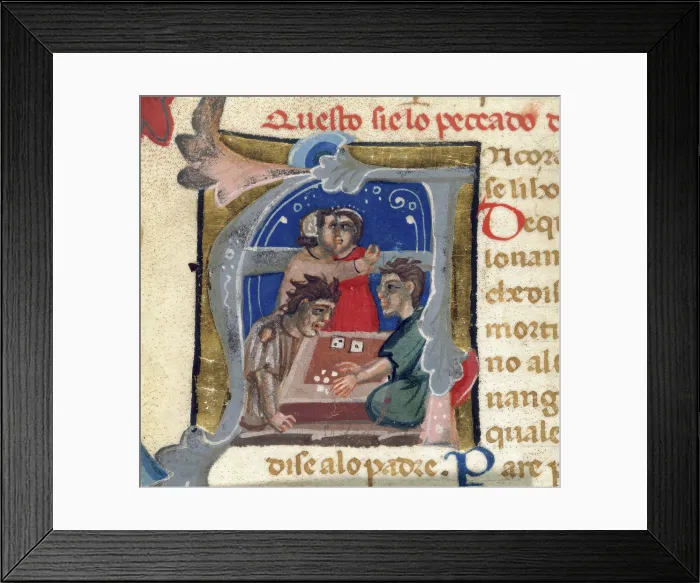 Framed Print : Dice players, 14th century. Creator: Unknown Framed Print : Dice players, 14th century. Creator: Unknown