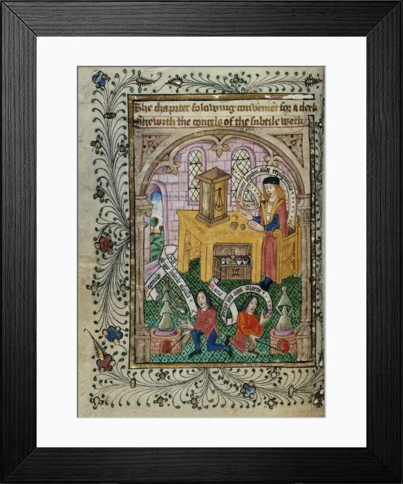 Framed Print : Preparation of experiments, c1477. Creator: Unknown Framed Print : Preparation of experiments, c1477. Creator: Unknown