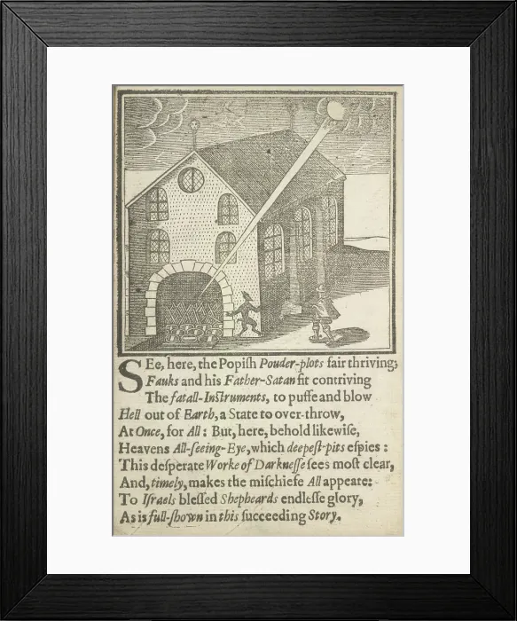 Framed Print : Guy Fawkes and Satan outside the Houses of Parliament, 1617. Creator: Unknown Framed Print : Guy Fawkes and Satan outside the Houses of Parliament, 1617. Creator: Unknown