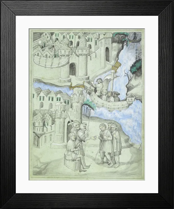 Framed Print : Travellers in the Middle East, c1410-c1420. Creator: Master of the Mandeville Travels