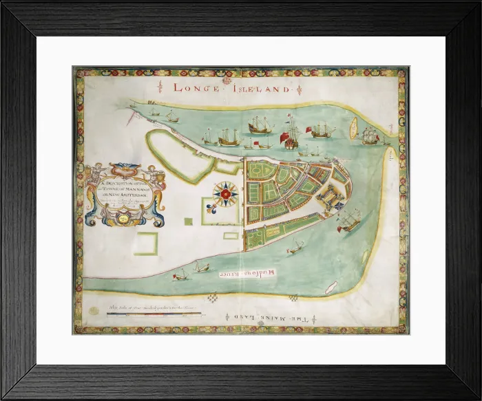 Framed Print : A Description of the Towne of Mannados or New Amsterdam, September 1661, (1664). Creator: Unknown Framed Print : A Description of the Towne of Mannados or New Amsterdam, September 1661, (1664). Creator: Unknown