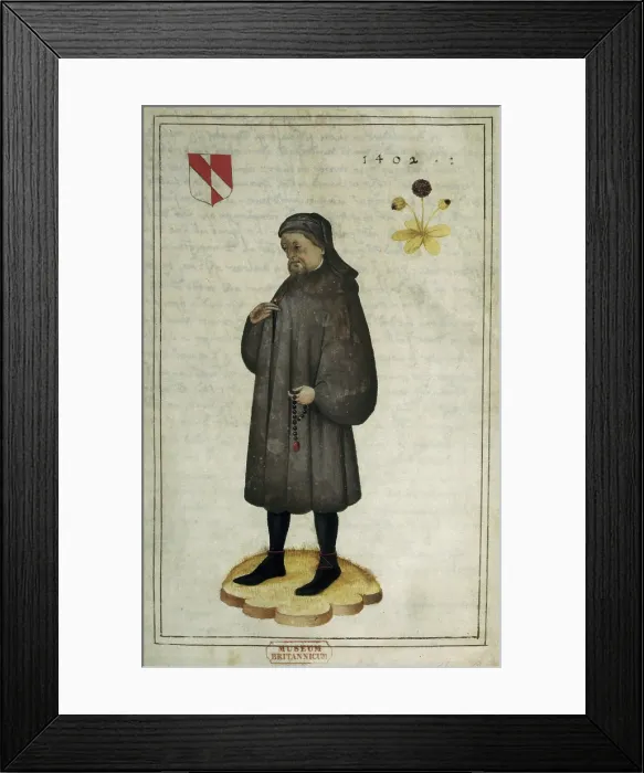 Framed Print : Portrait of Chaucer, 16th century. Creator: Unknown Framed Print : Portrait of Chaucer, 16th century. Creator: Unknown