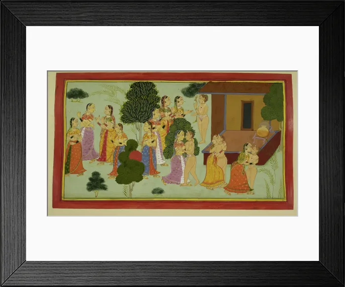 Framed Print : The courtesans tempt Rishyasringa, 1712. Creator: Unknown Framed Print : The courtesans tempt Rishyasringa, 1712. Creator: Unknown