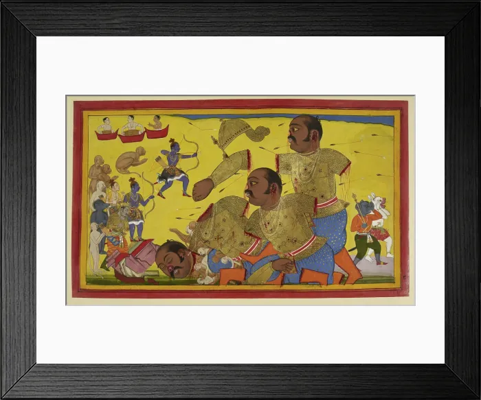 Framed Print : Rama and Kumbhakarna, 1652. Creator: Sahib Din Framed Print : Rama and Kumbhakarna, 1652. Creator: Sahib Din