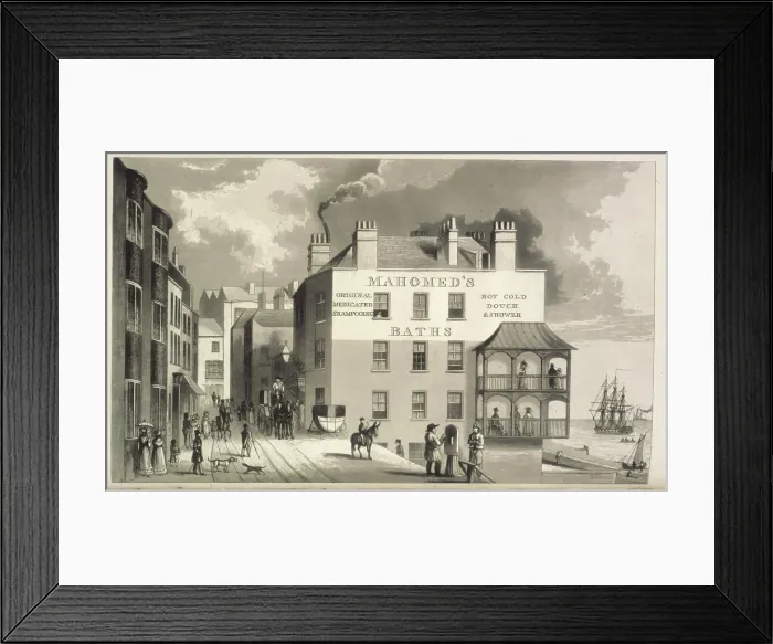 Framed Print : Mahomed's Baths, 1826. Creator: William Maddocks. Mahomed's Baths, 1826. Creator: William Maddocks Framed Print : Mahomed's Baths, 1826. Creator: William Maddocks. Mahomed's Baths, 1826. Creator: William Maddocks