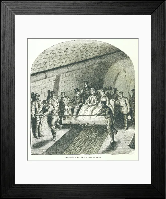 Framed Print : Excursion in the Paris Sewers, 1878. Creator: Unknown Framed Print : Excursion in the Paris Sewers, 1878. Creator: Unknown
